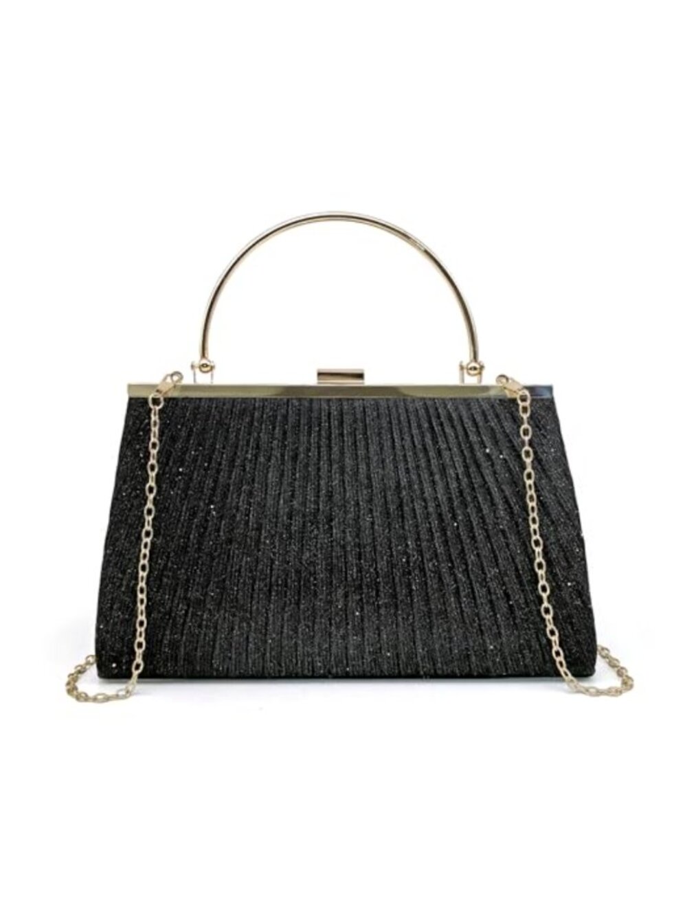 Glitter Clutch Bag Pleated Fabric Evening Bag for Wedding Party Prom